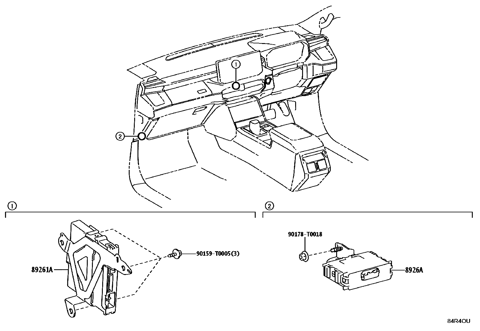 Toyota HILUX 电子控制系统 EPC diagram — 84R4OU