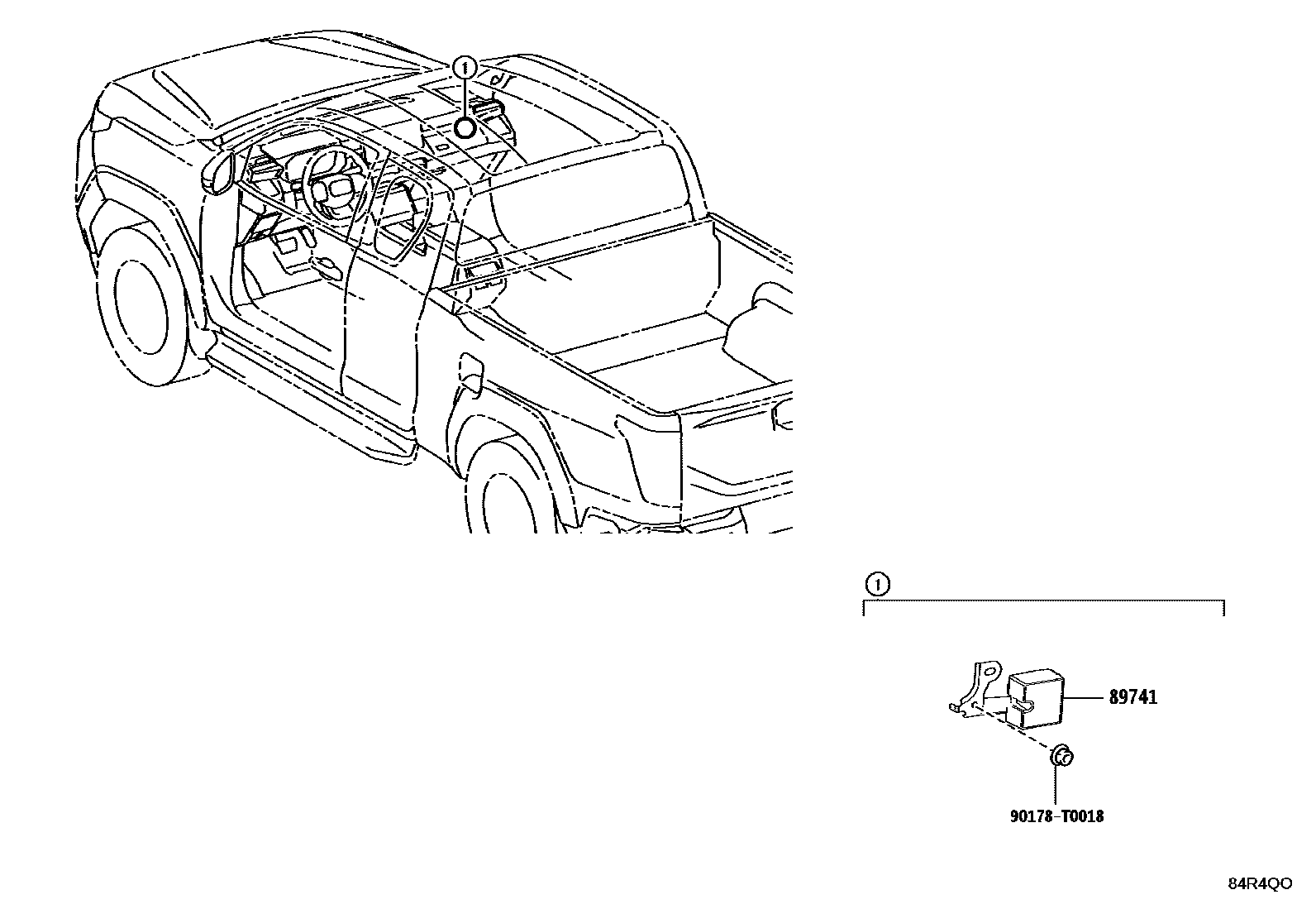 Toyota HILUX 遥控门锁 EPC diagram — 84R4QO