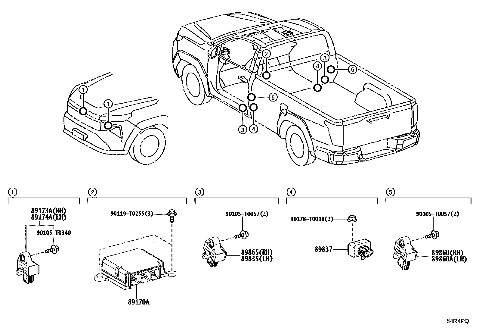 Toyota HILUX 空气囊 EPC diagram — 84R4PQ