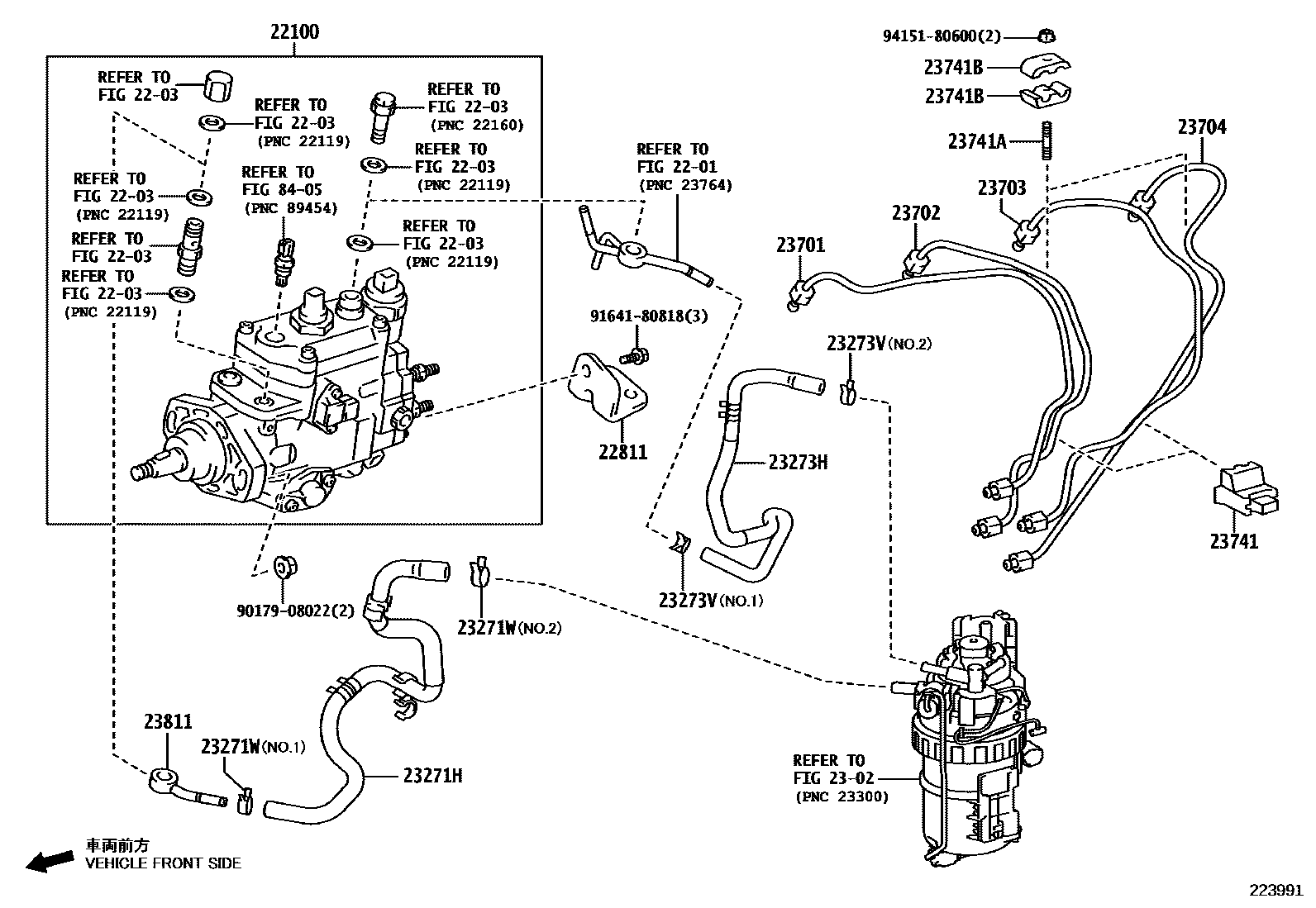 Toyota HILUX 喷油泵总成 EPC diagram — 223991