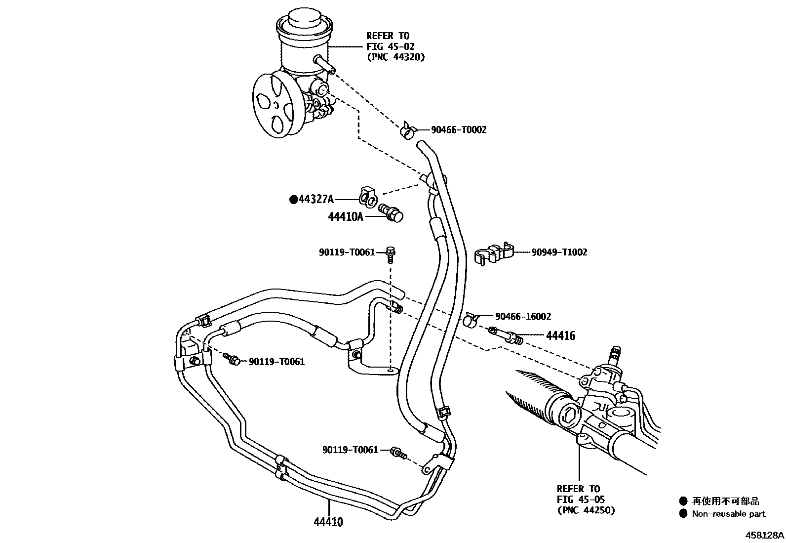 Toyota HILUX 动力转向配管 EPC diagram — 458128A