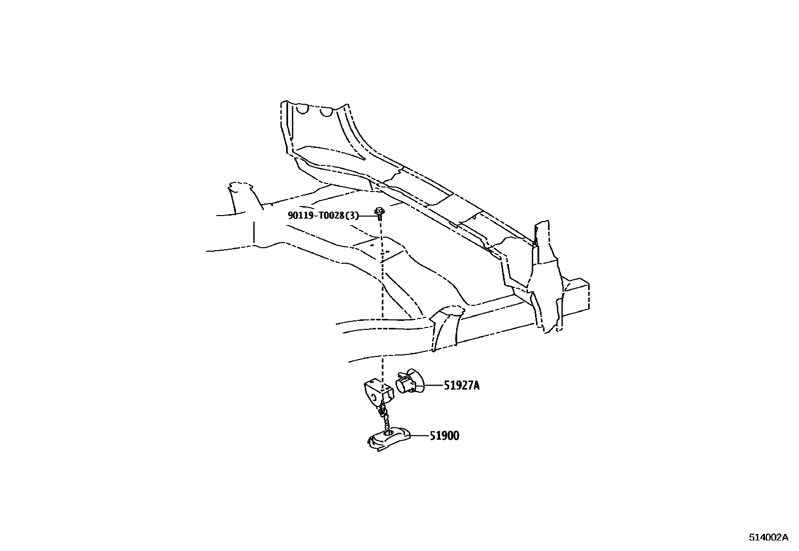 Toyota HILUX Spare tire rack EPC diagram — 514002A