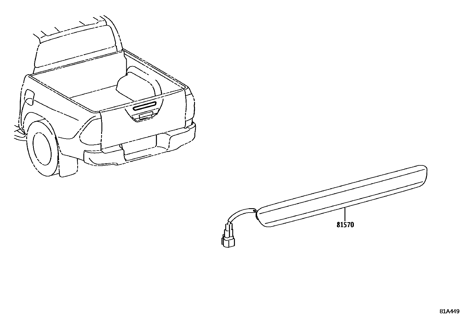 Toyota HILUX 高位刹车灯 EPC diagram — 81A449