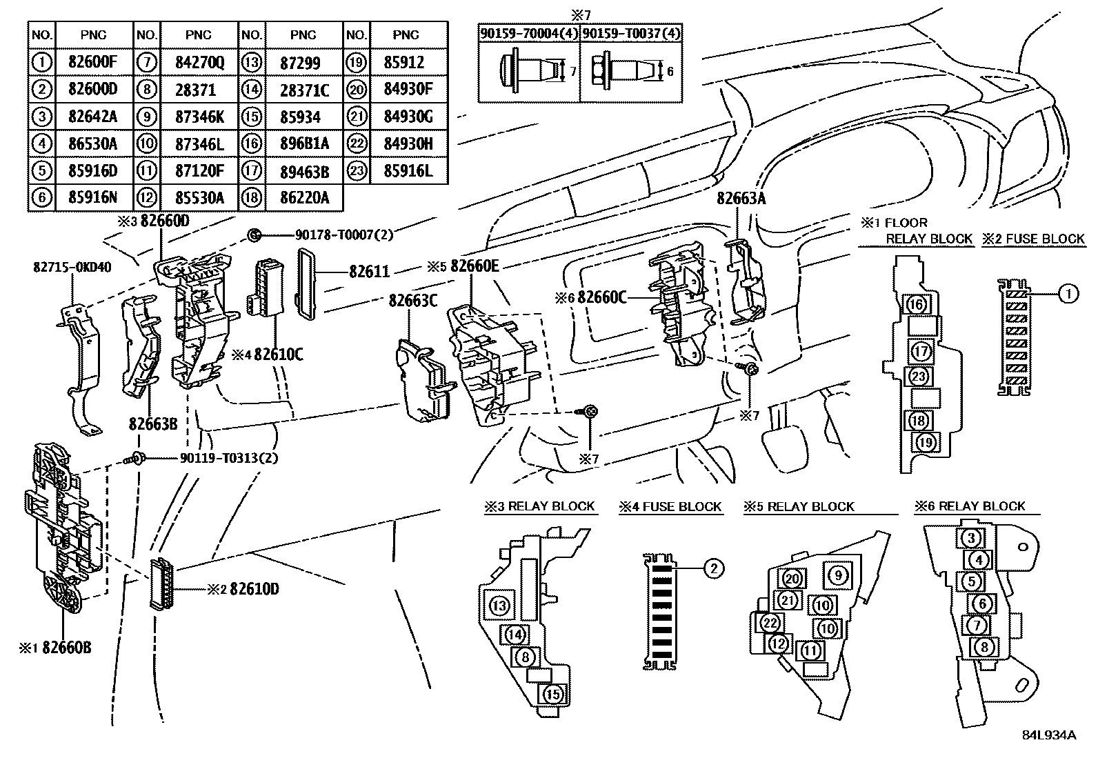 Toyota HILUX 开关和继电器和ECU EPC diagram — 84N679