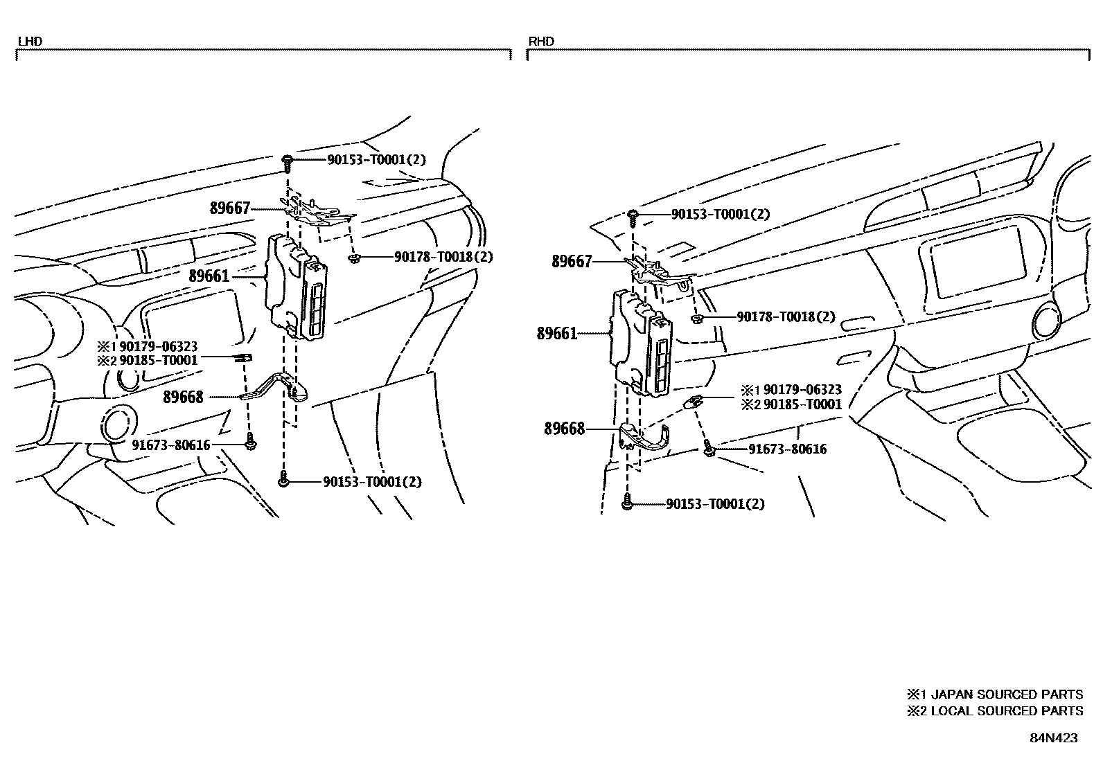 Toyota HILUX 电子燃油喷射系统 EPC diagram — 84N423