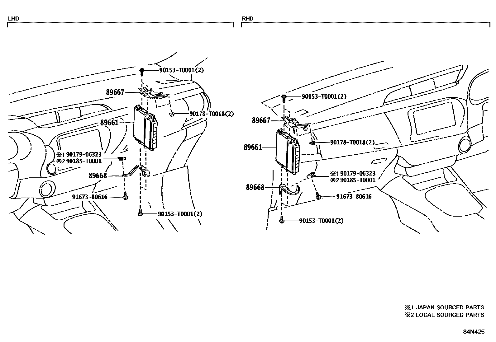 Toyota HILUX 电子燃油喷射系统 EPC diagram — 84N425