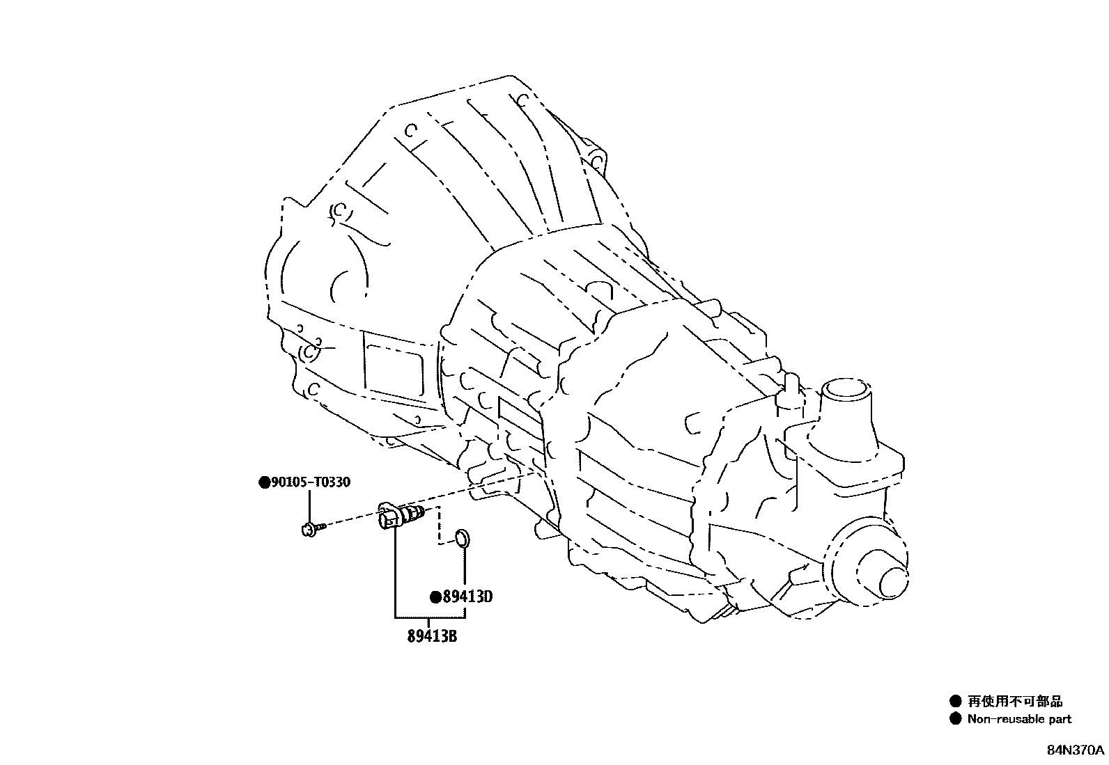 Toyota HILUX 超速档和电子控制变速器 EPC diagram — 84N370A