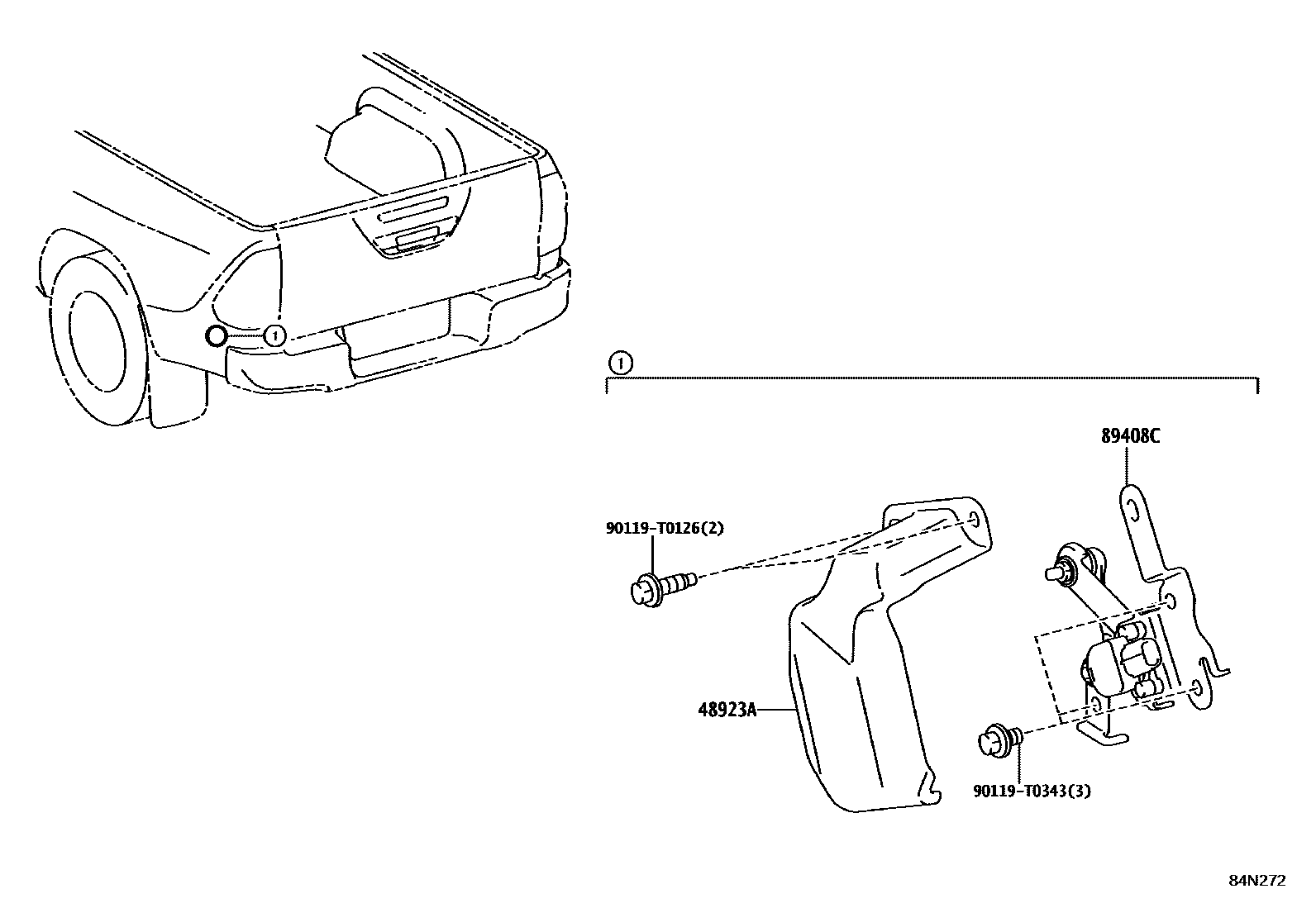 Toyota HILUX 电子高度控制 EPC diagram — 84N272