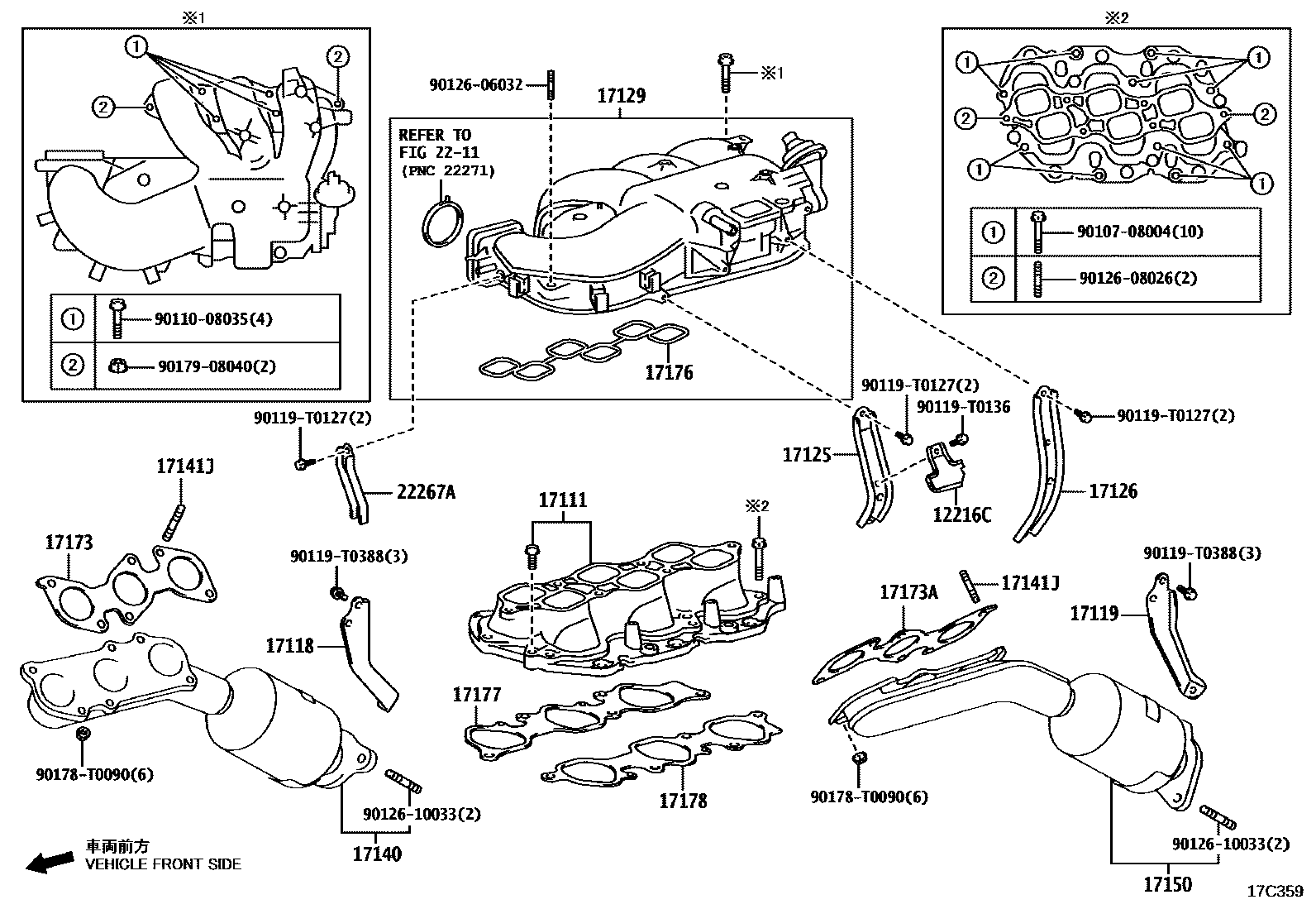 Toyota HILUX Manifold EPC diagram — 17C359