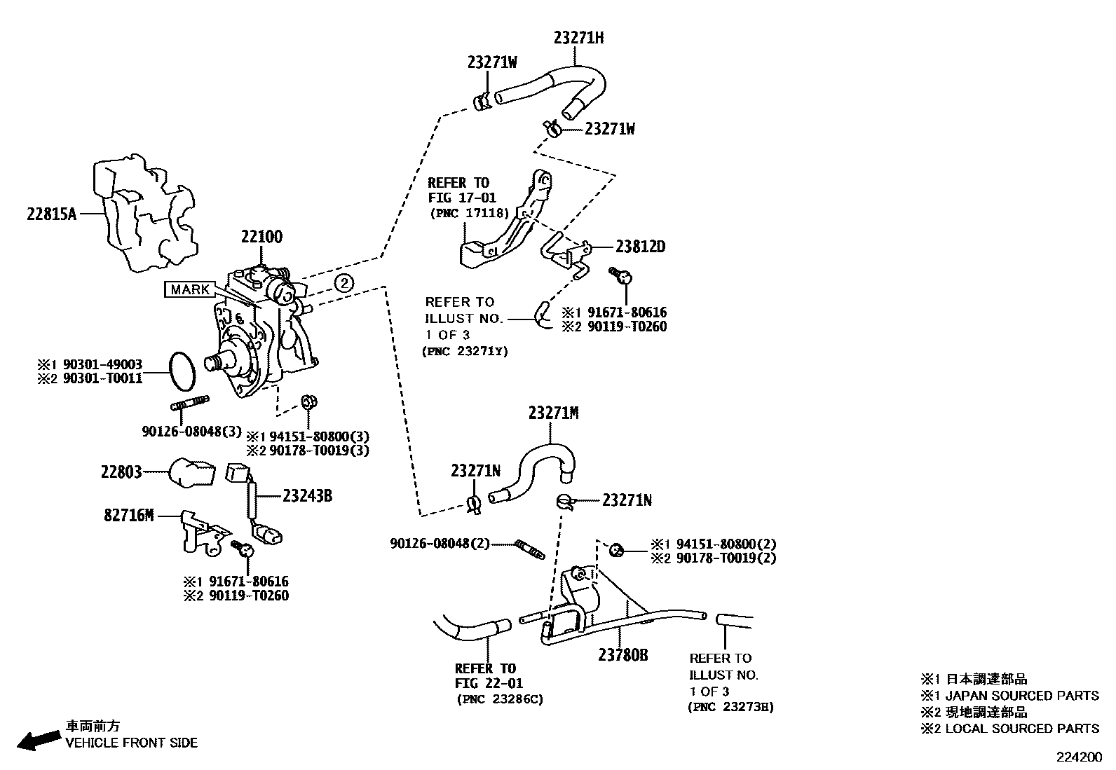 Toyota HILUX 喷油泵总成 EPC diagram — 224200