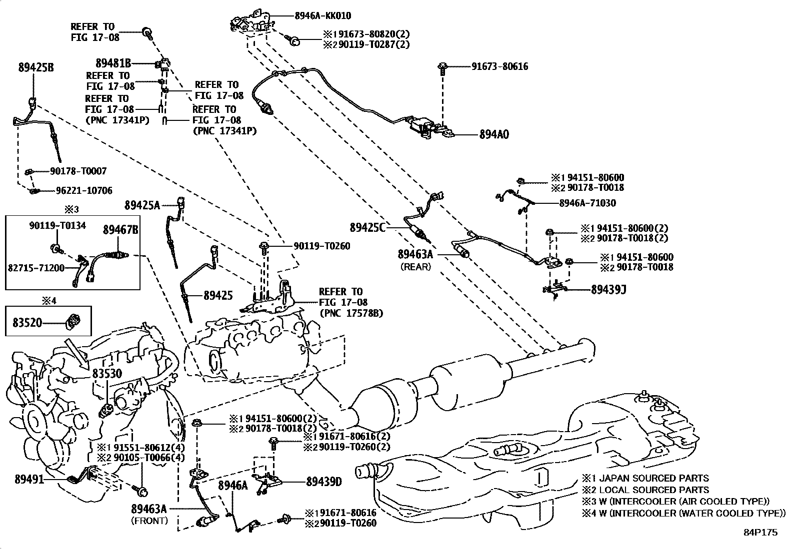 Toyota HILUX 开关和继电器和ECU EPC diagram — 84P175