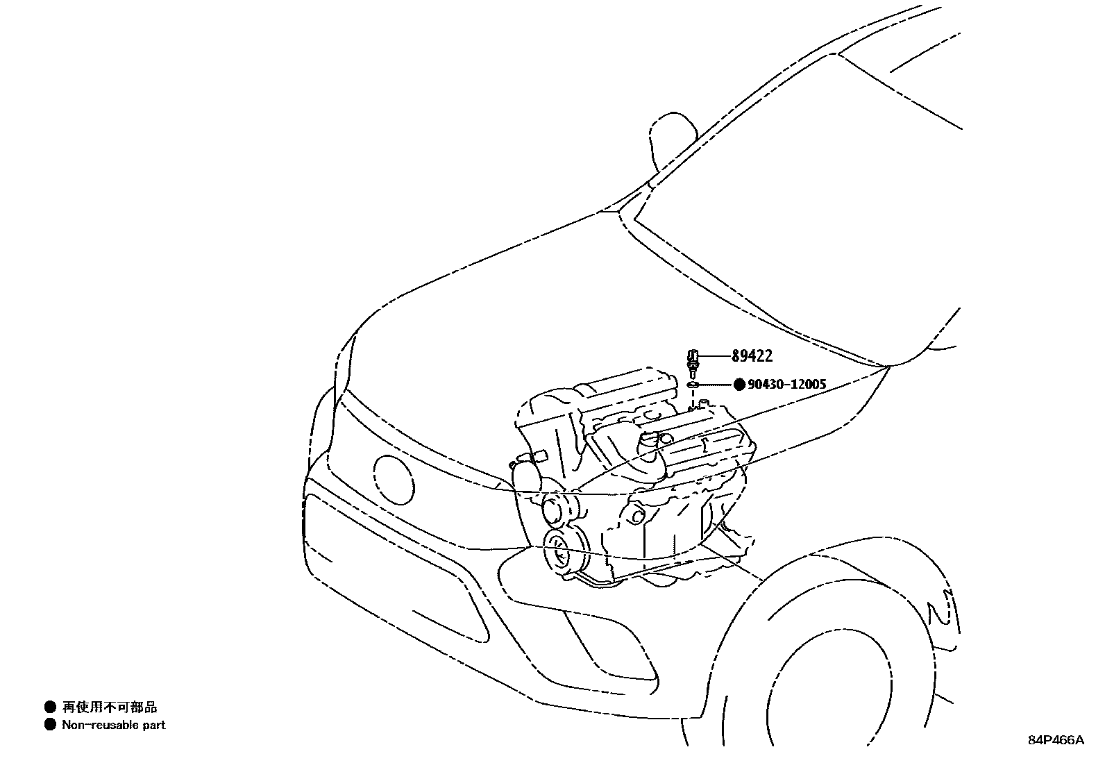 Toyota HILUX 电子燃油喷射系统 EPC diagram — 84P466A