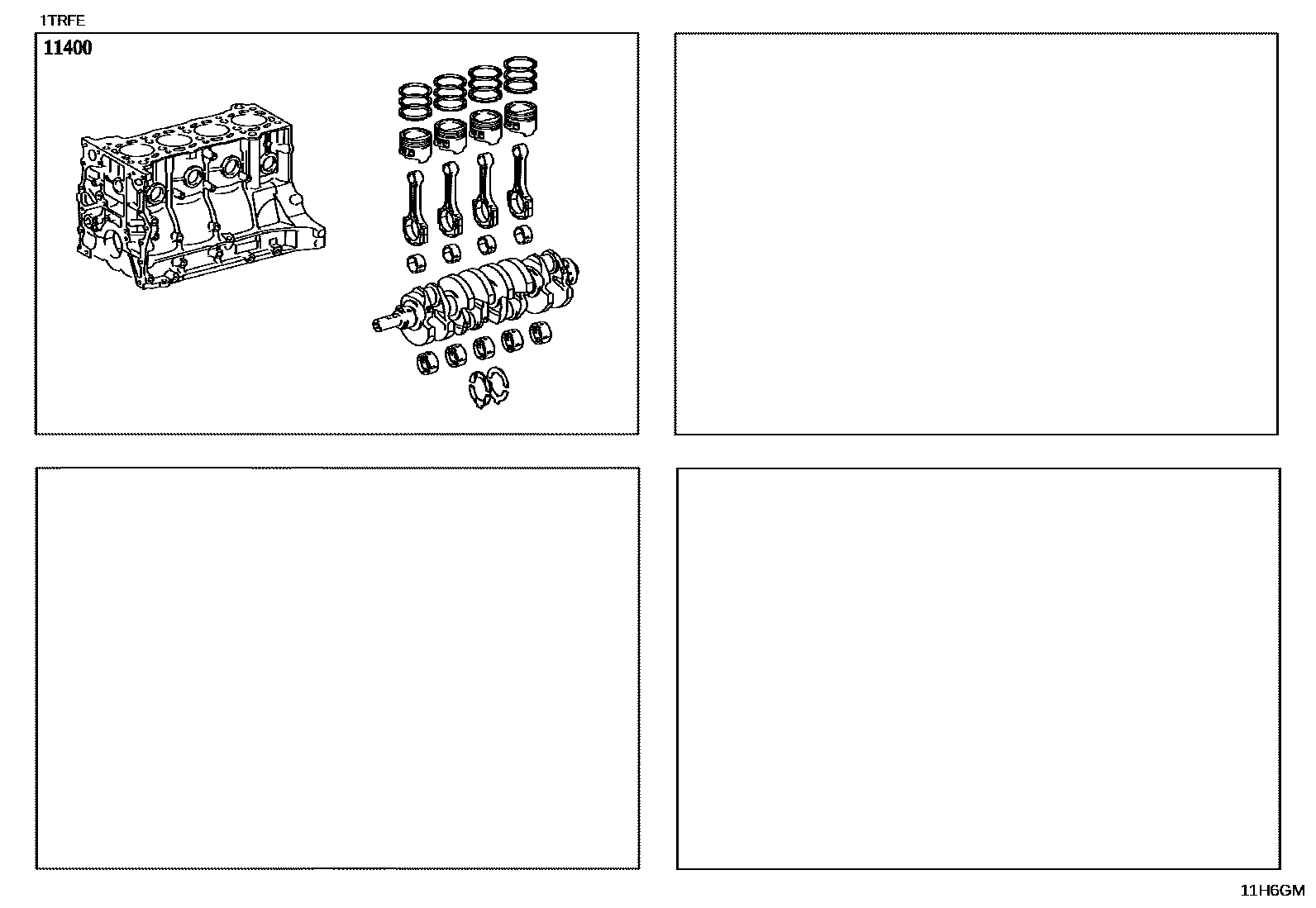 Toyota HILUX Short Block Assembly EPC diagram — 11H6GM