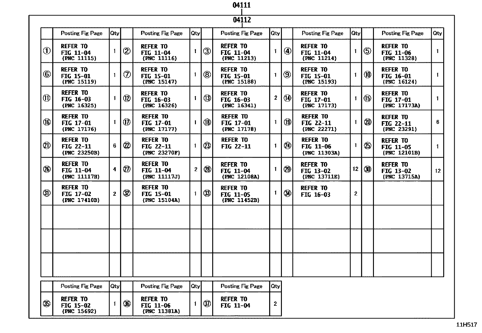 Toyota HILUX Engine Overhaul Gasket Kit EPC diagram — 11H517