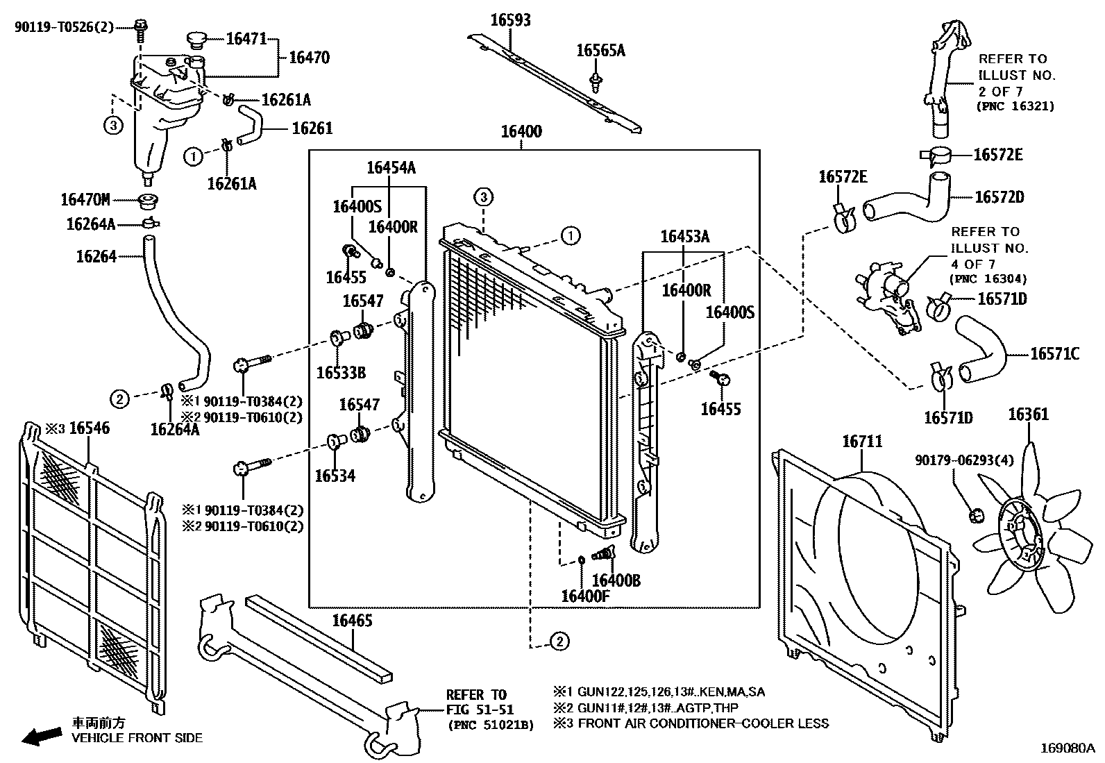 Toyota HILUX RADIATOR & WATER OUTLET EPC diagram — 169080A