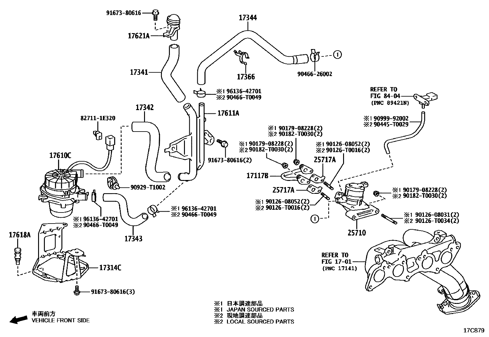 Toyota HILUX 歧管喷气系统 EPC diagram — 17C879