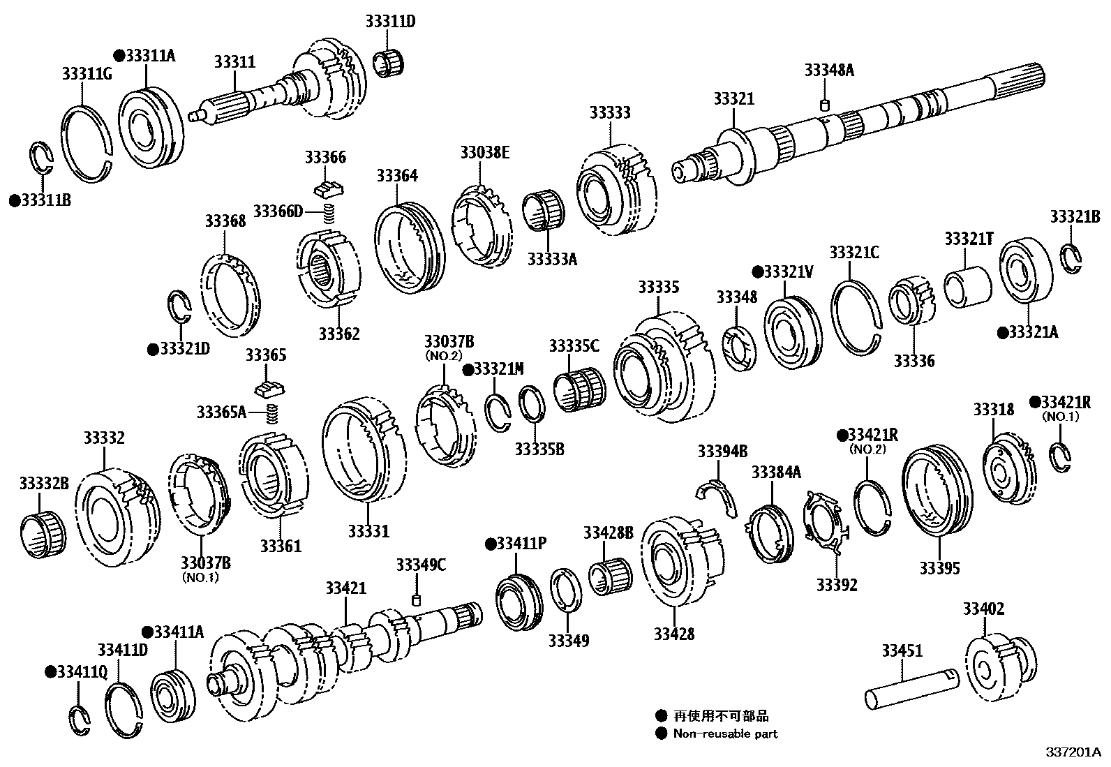 Toyota HILUX 变速器齿轮(MTM) EPC diagram — 337201A