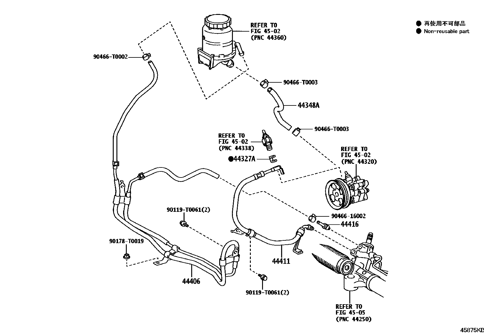 Toyota HILUX 动力转向配管 EPC diagram — 45875KB