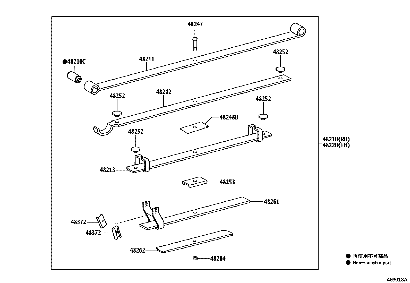 Toyota HILUX Rear Spring & Shock Absorber EPC diagram — 486018A
