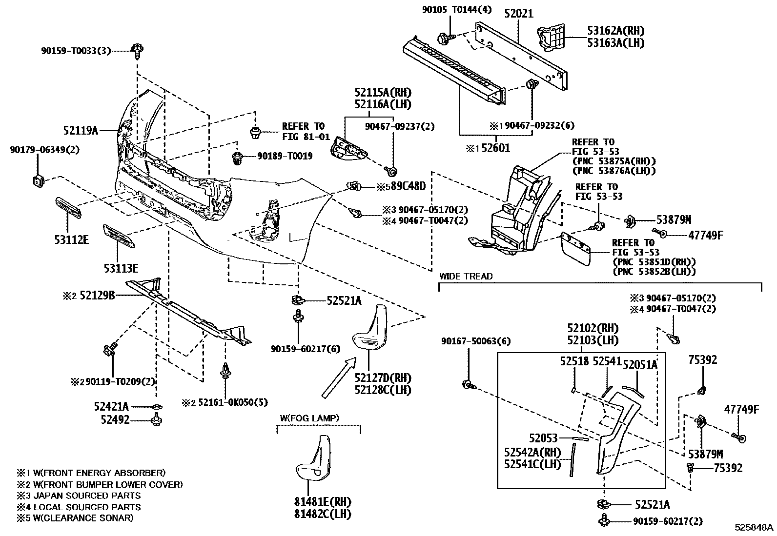 Toyota HILUX 前保险杠及附件 EPC diagram — 525848B