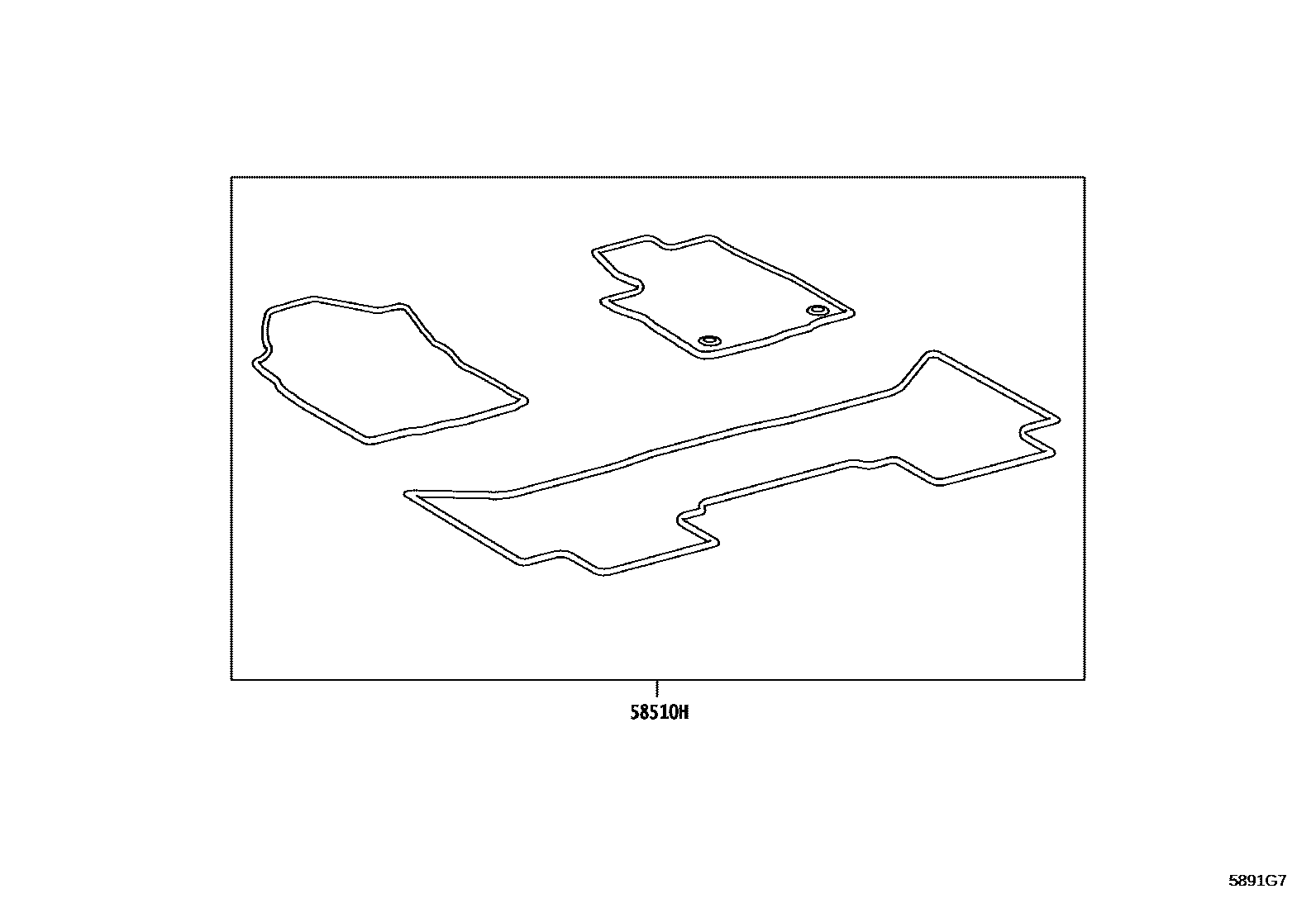 Toyota HILUX 地板垫和消声垫 EPC diagram — 5891G7