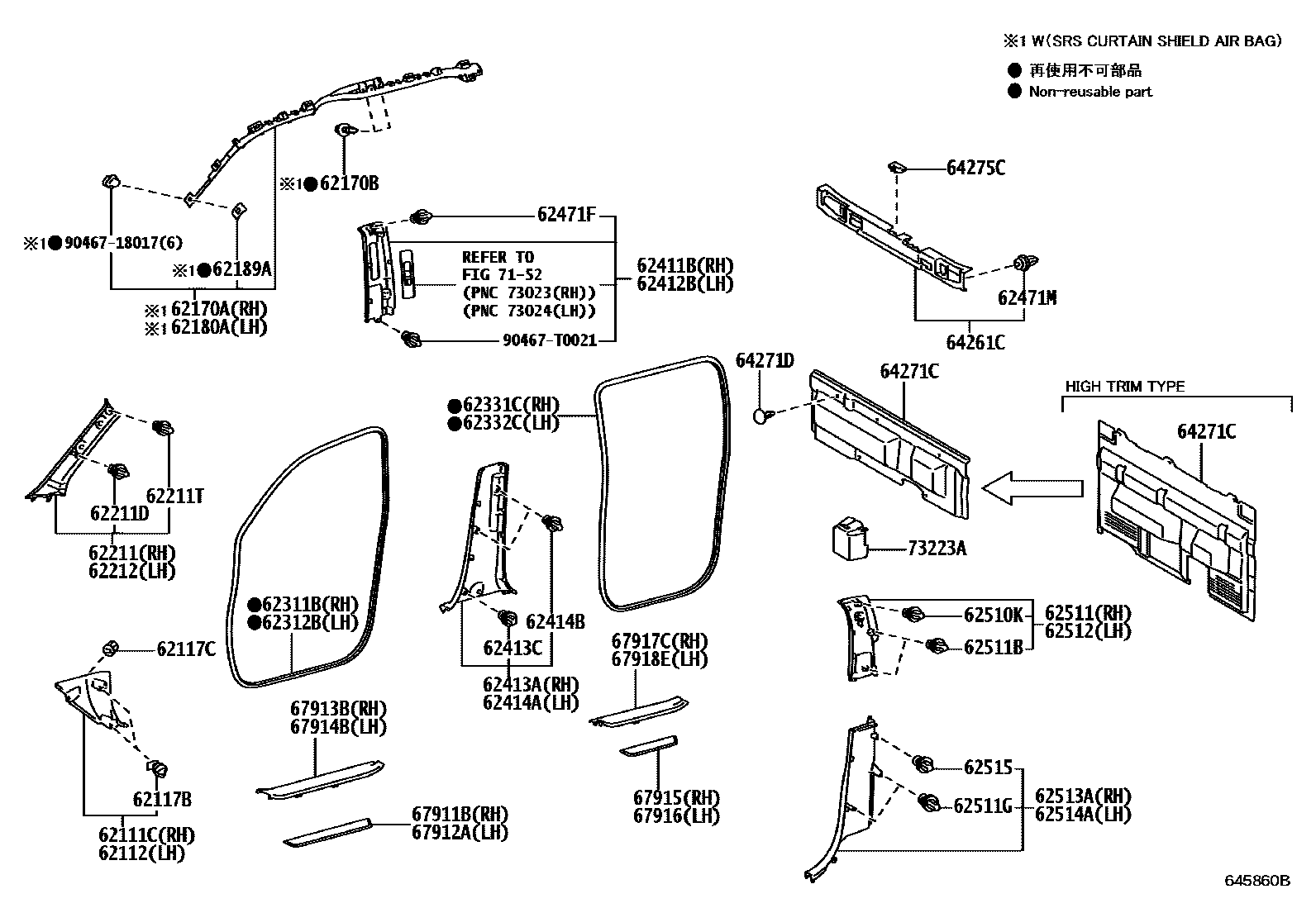Toyota HILUX 车内装饰板 EPC diagram — 645860B