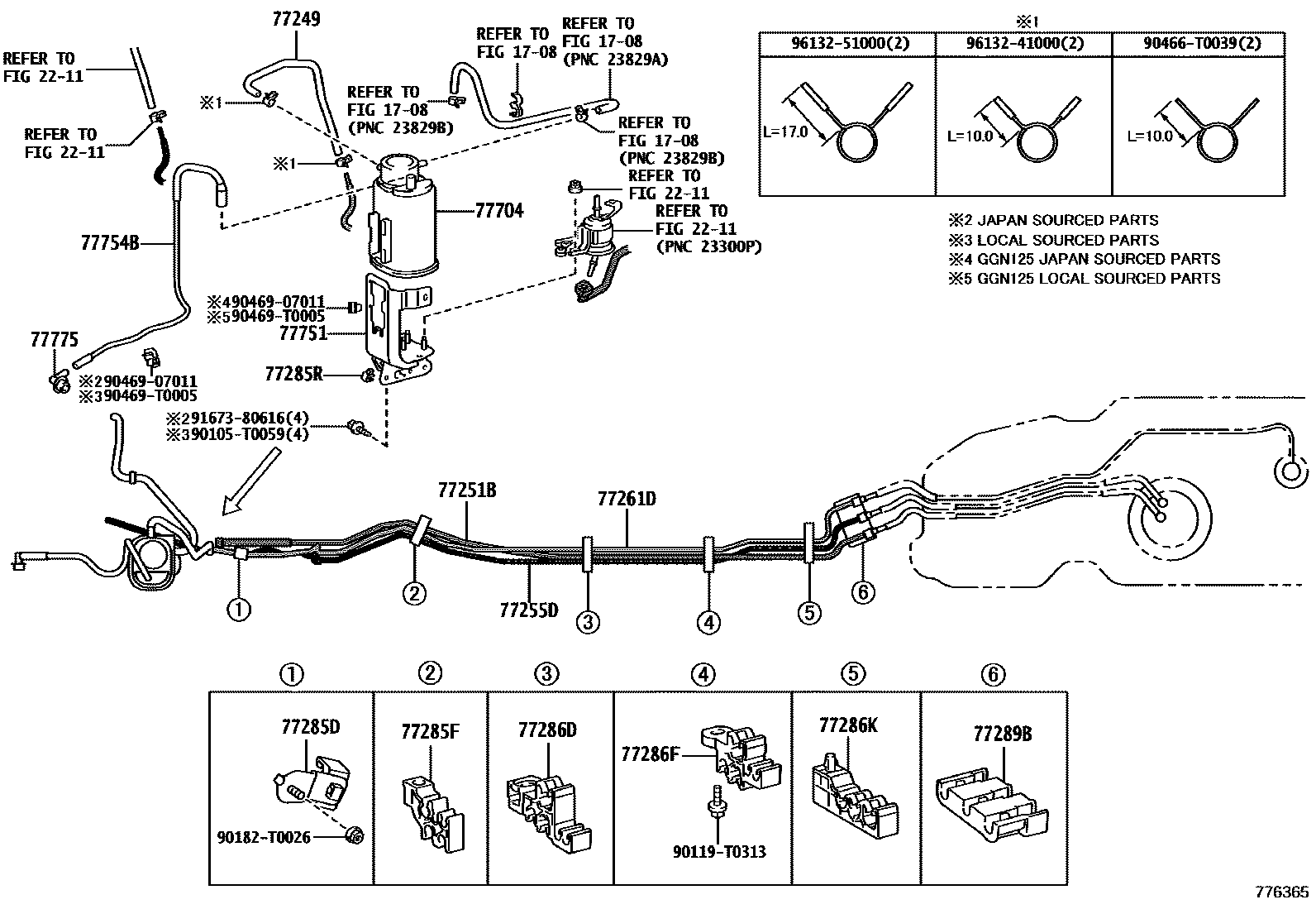 Toyota HILUX 燃油箱和燃油管 EPC diagram — 776365