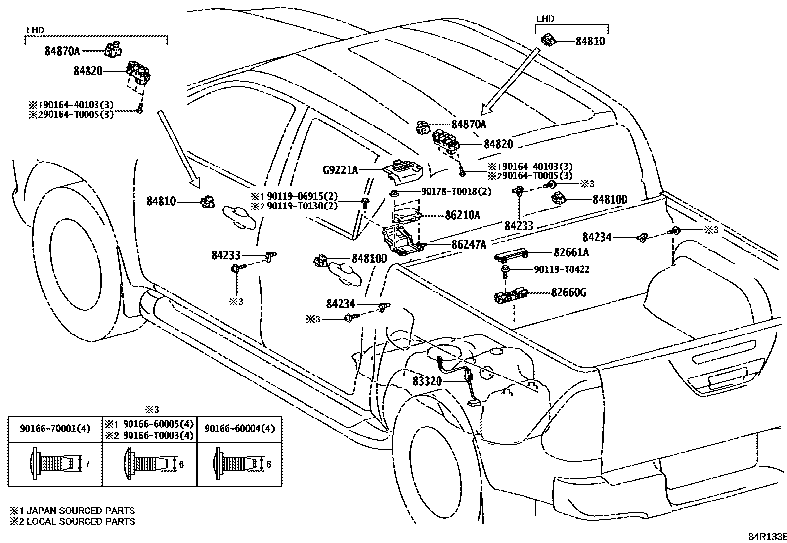 Toyota HILUX 开关和继电器和ECU EPC diagram — 84R133B