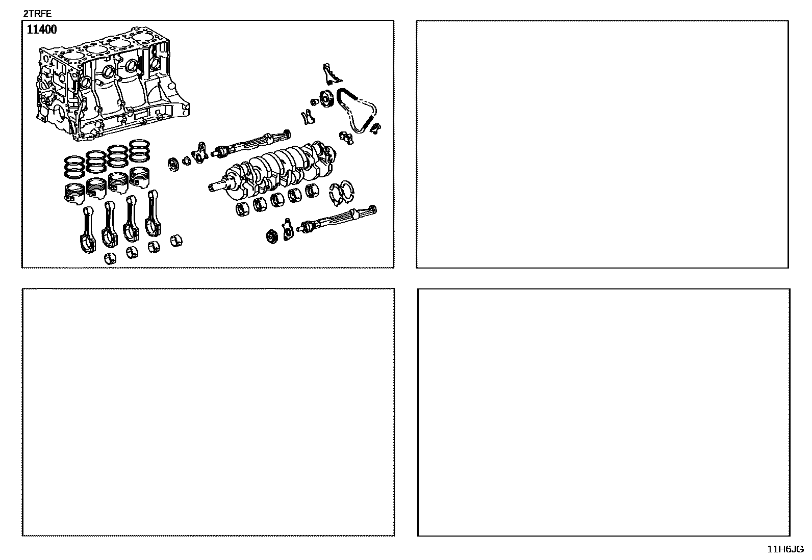 Toyota HILUX Short Block Assembly EPC diagram — 11H6JG