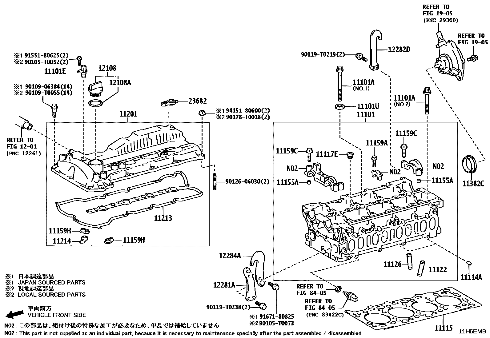Toyota HILUX Cylinder Head EPC diagram — 11H6EMB