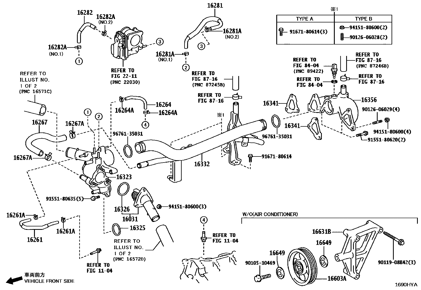 Toyota HILUX RADIATOR & WATER OUTLET EPC diagram — 1690HYA