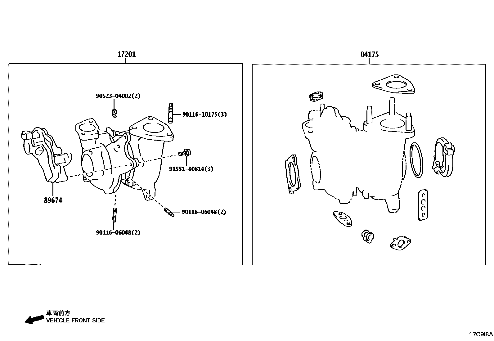 Toyota HILUX Manifold EPC diagram — 17C9I8A