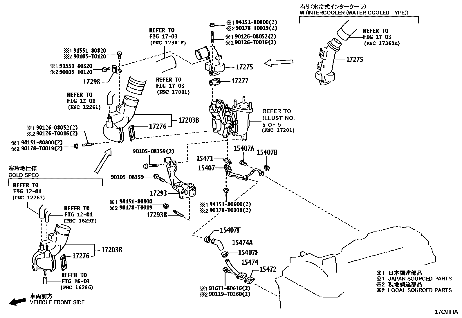 Toyota HILUX Manifold EPC diagram — 17C9IHA