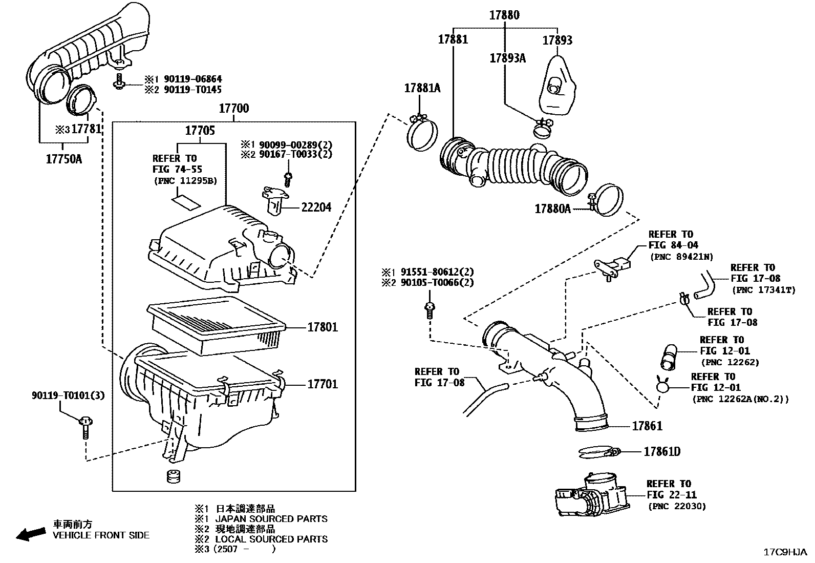 Toyota HILUX Air Cleaner EPC diagram — 17C9HJA