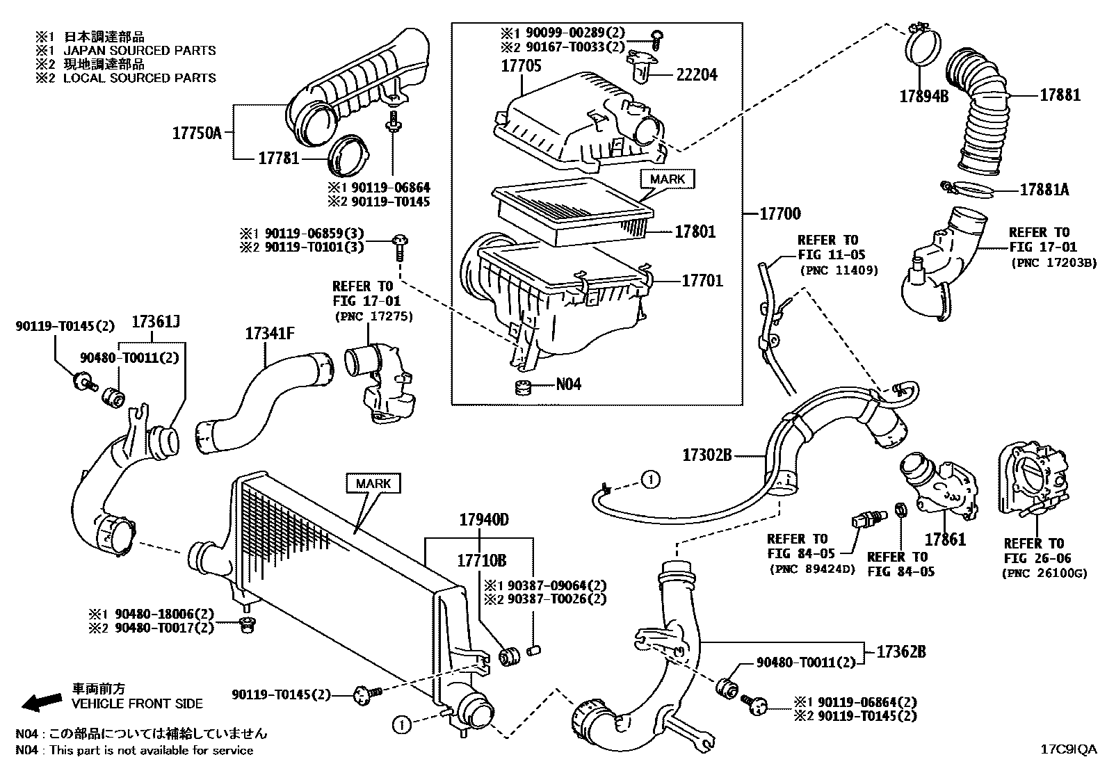 Toyota HILUX Air Cleaner EPC diagram — 17C9IQA
