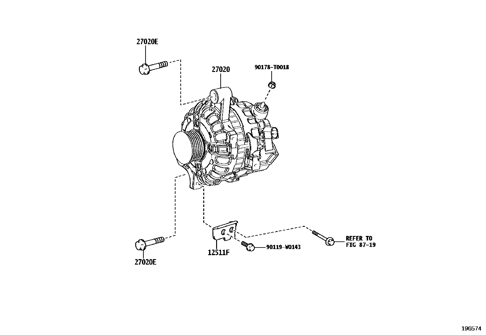 Toyota HILUX Alternator EPC diagram — 196574