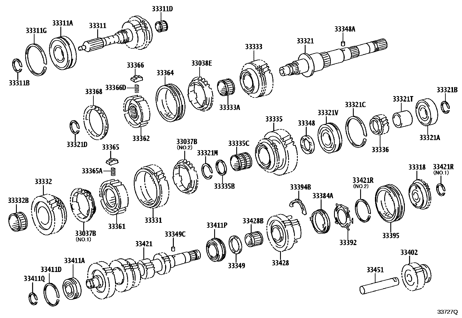 Toyota HILUX 变速器齿轮(MTM) EPC diagram — 33727Q