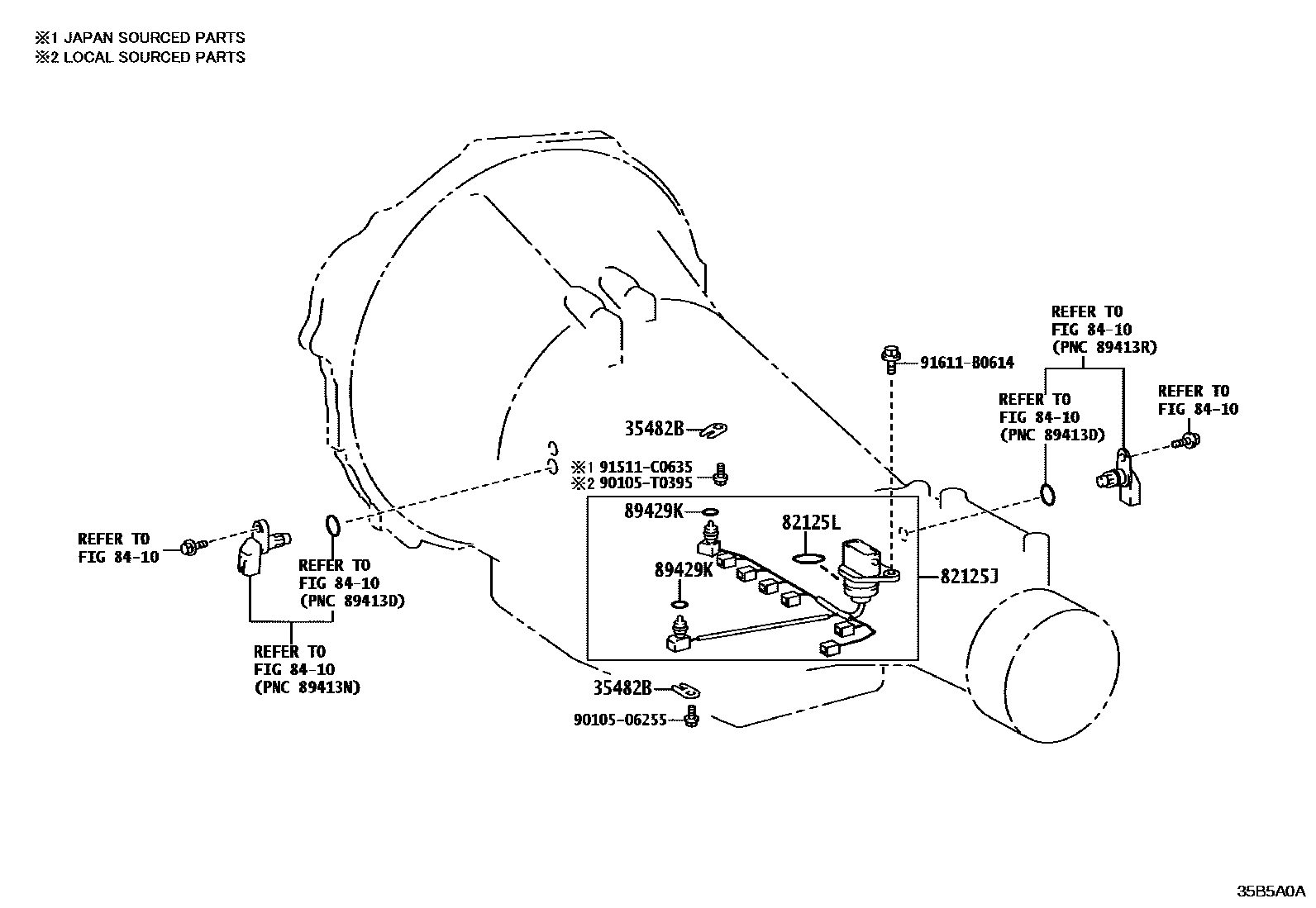 Toyota HILUX 阀体和滤油网(ATM) EPC diagram — 35B5A0A