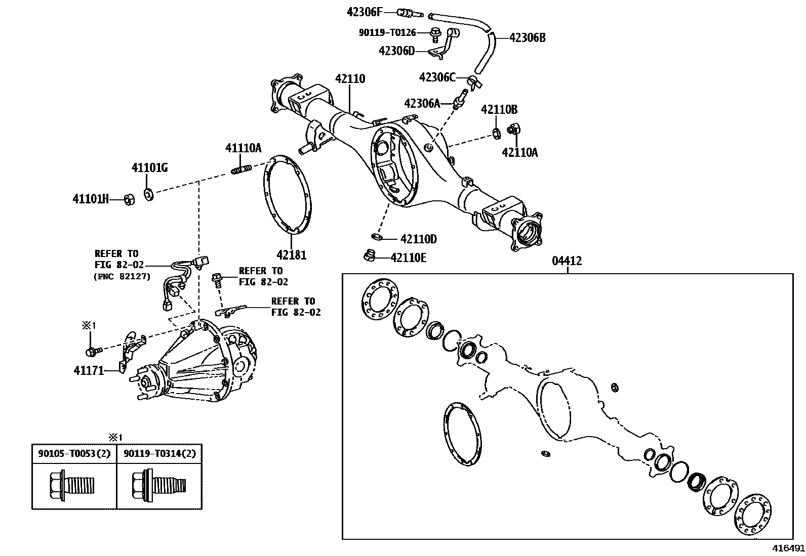 Toyota HILUX 后桥壳和差速器 EPC diagram — 416491