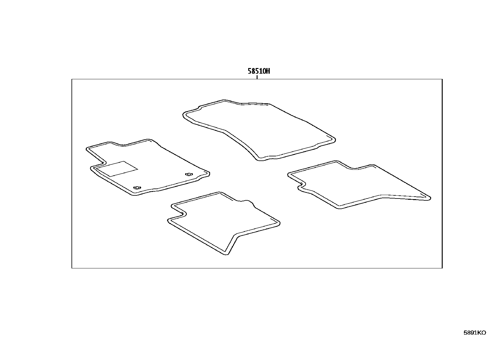 Toyota HILUX 地板垫和消声垫 EPC diagram — 5891KO