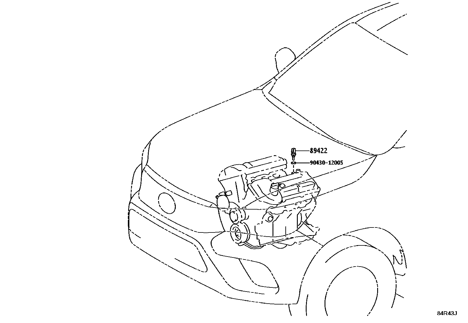 Toyota HILUX 电子燃油喷射系统 EPC diagram — 84R43J