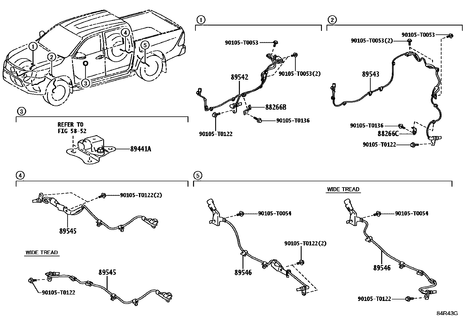Toyota HILUX ABS 和 VSC EPC diagram — 84R43G