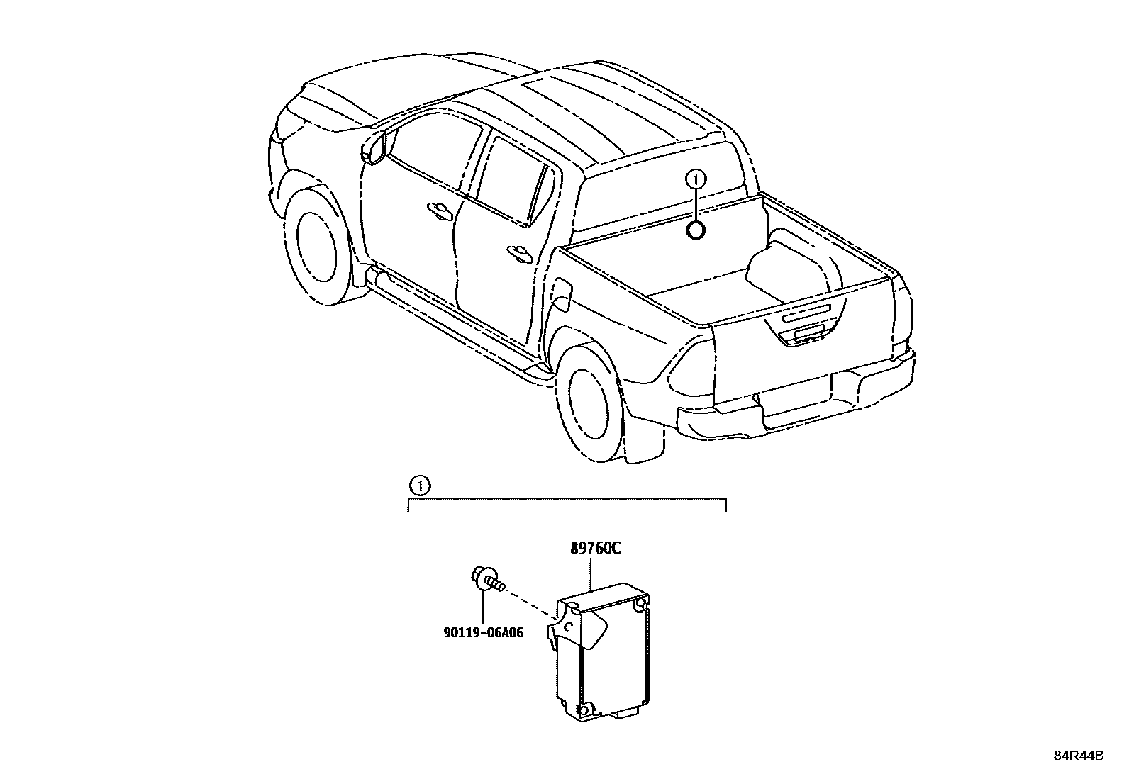 Toyota HILUX 轮胎压力警告系统 EPC diagram — 84R44B