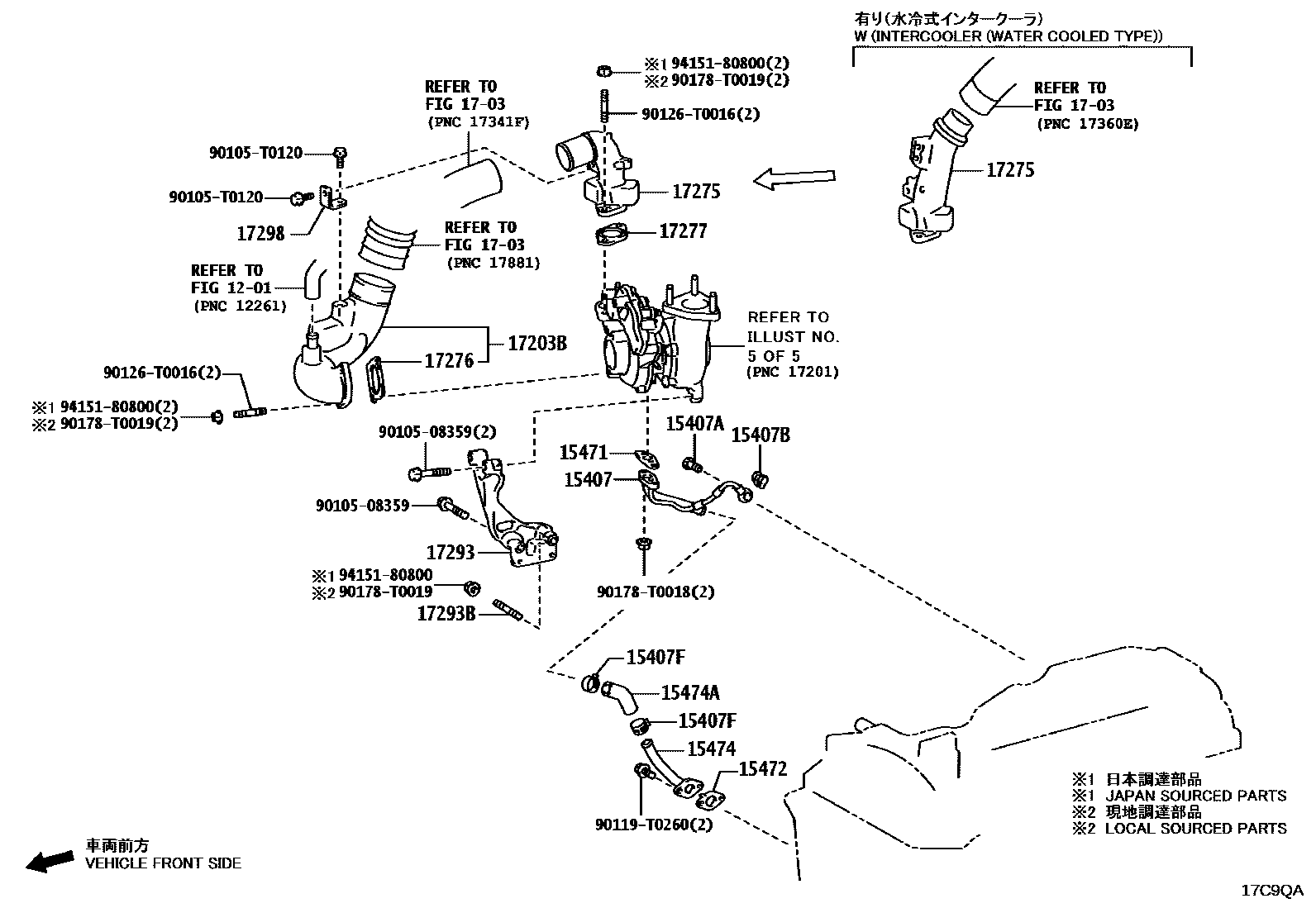 Toyota HILUX Manifold EPC diagram — 17C9QA