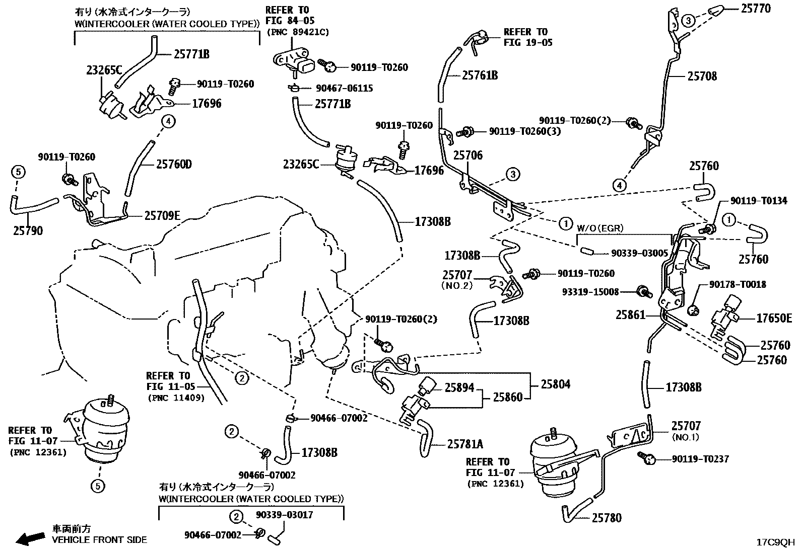 Toyota HILUX vacuum tube EPC diagram — 17C9QH