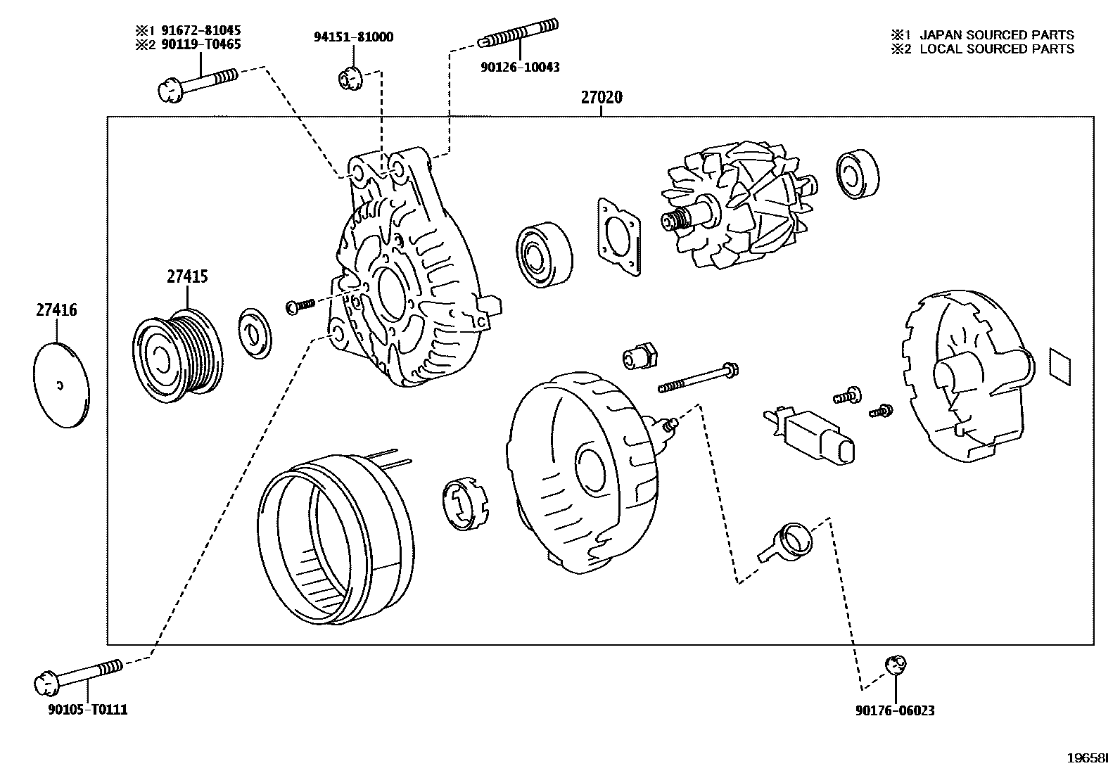 Toyota HILUX Alternator EPC diagram — 19658I