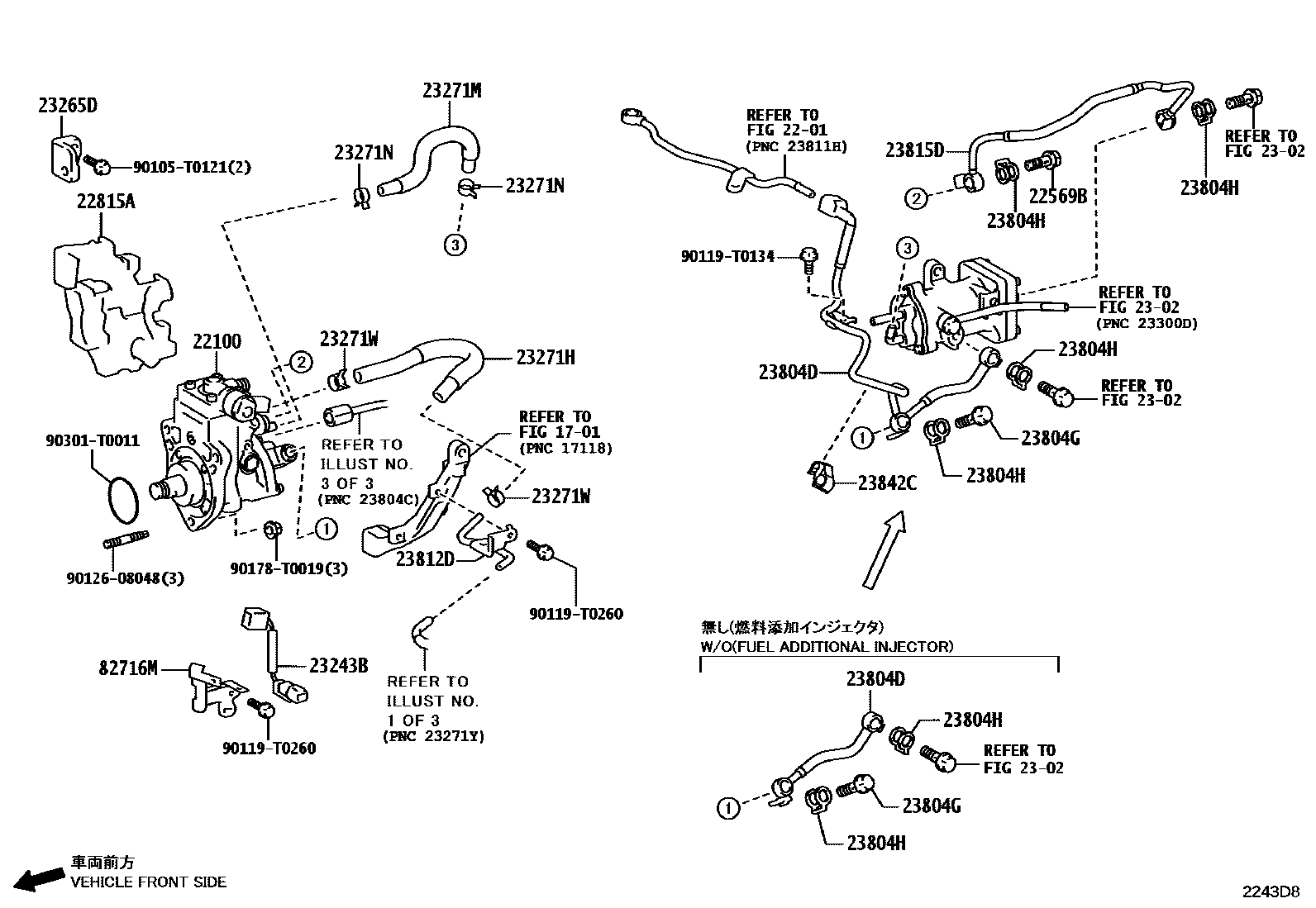 Toyota HILUX 喷油泵总成 EPC diagram — 2243D8