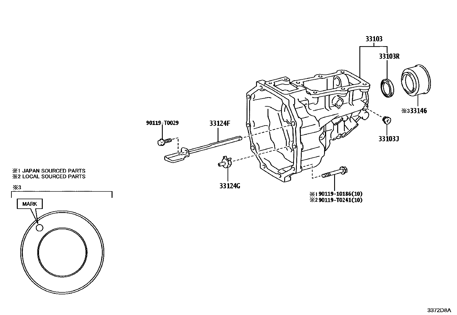 Toyota HILUX Extended shell (MTM) EPC diagram — 3372D8A