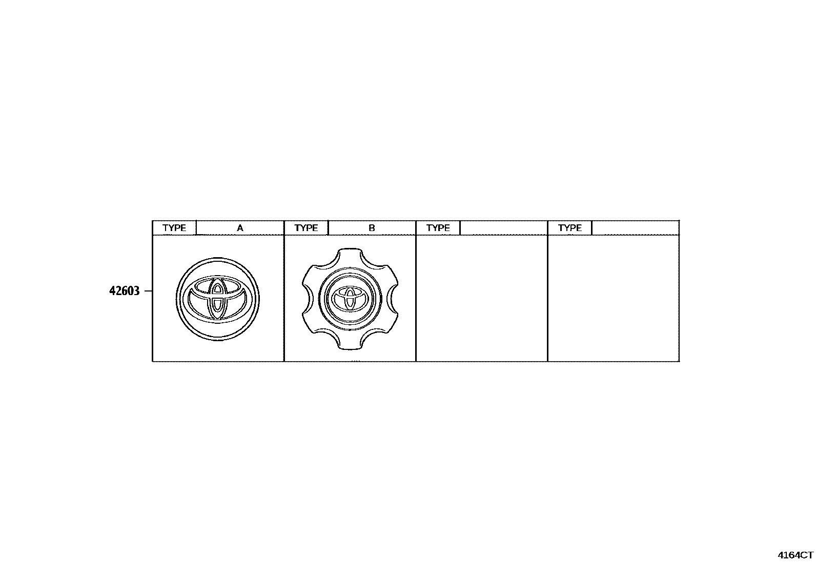 Toyota HILUX 车轮和车轮盖 EPC diagram — 4164CT