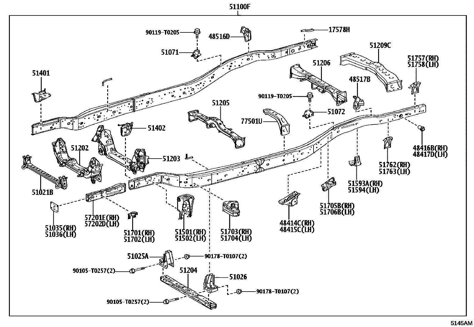 Toyota HILUX 车架 EPC diagram — 5145AM